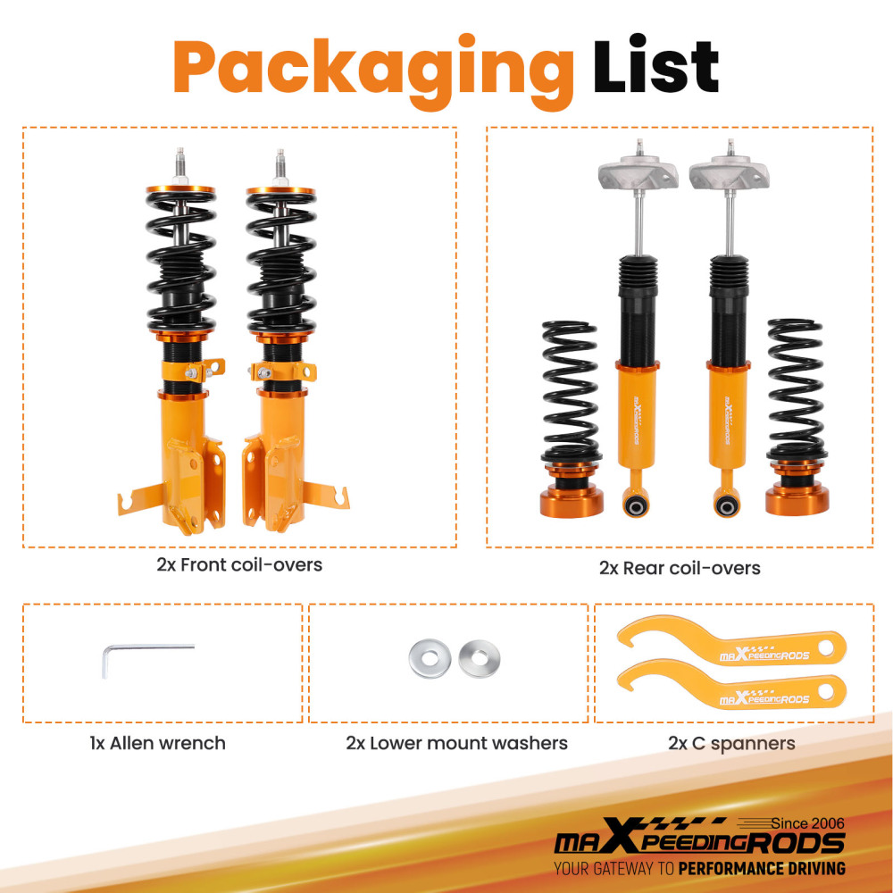 Coilovers 24 Way Adjustable Damper Struts Shock compatible for Chevrolet Chevy Cruze 09-15