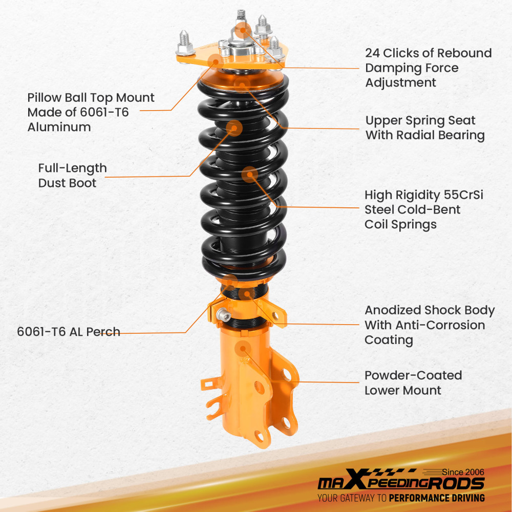 MaXpeedingrods Adjustable Coilovers Lowering Coils compatible for Mazda CX-5 2017-2021