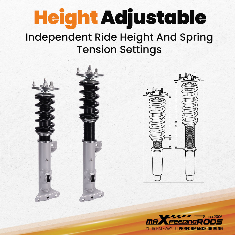 Kit ammortizzatori per auto Anteriore e Posteriore compatibile per BMW 3 Series E36 91-98 Lowering Kit