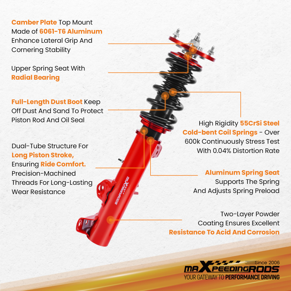 Front Coilovers compatible for BMW 3 Series E36 Saloon Coupe Touring 1990-1999