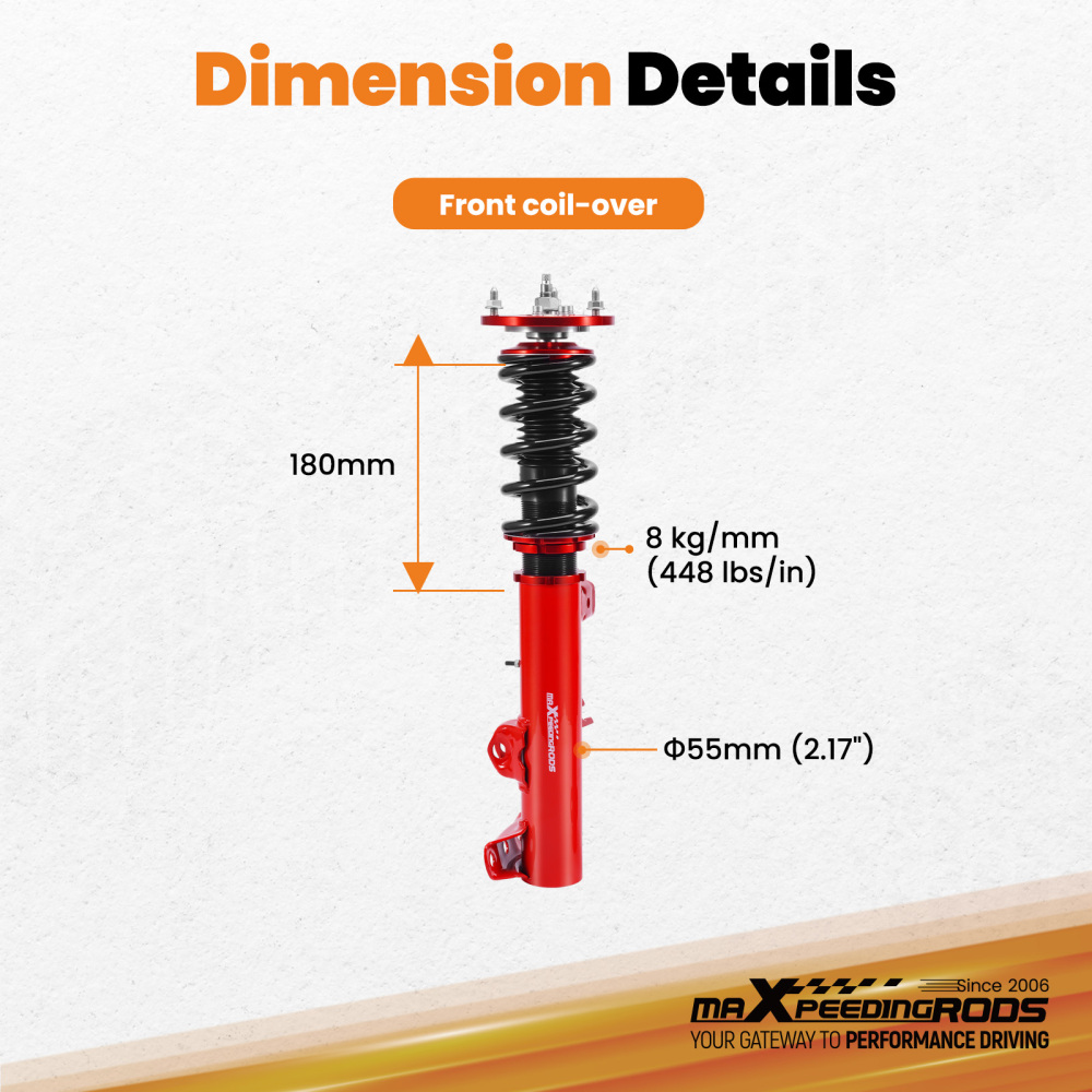 Front Coilovers compatible for BMW 3 Series E36 Saloon Coupe Touring 1990-1999