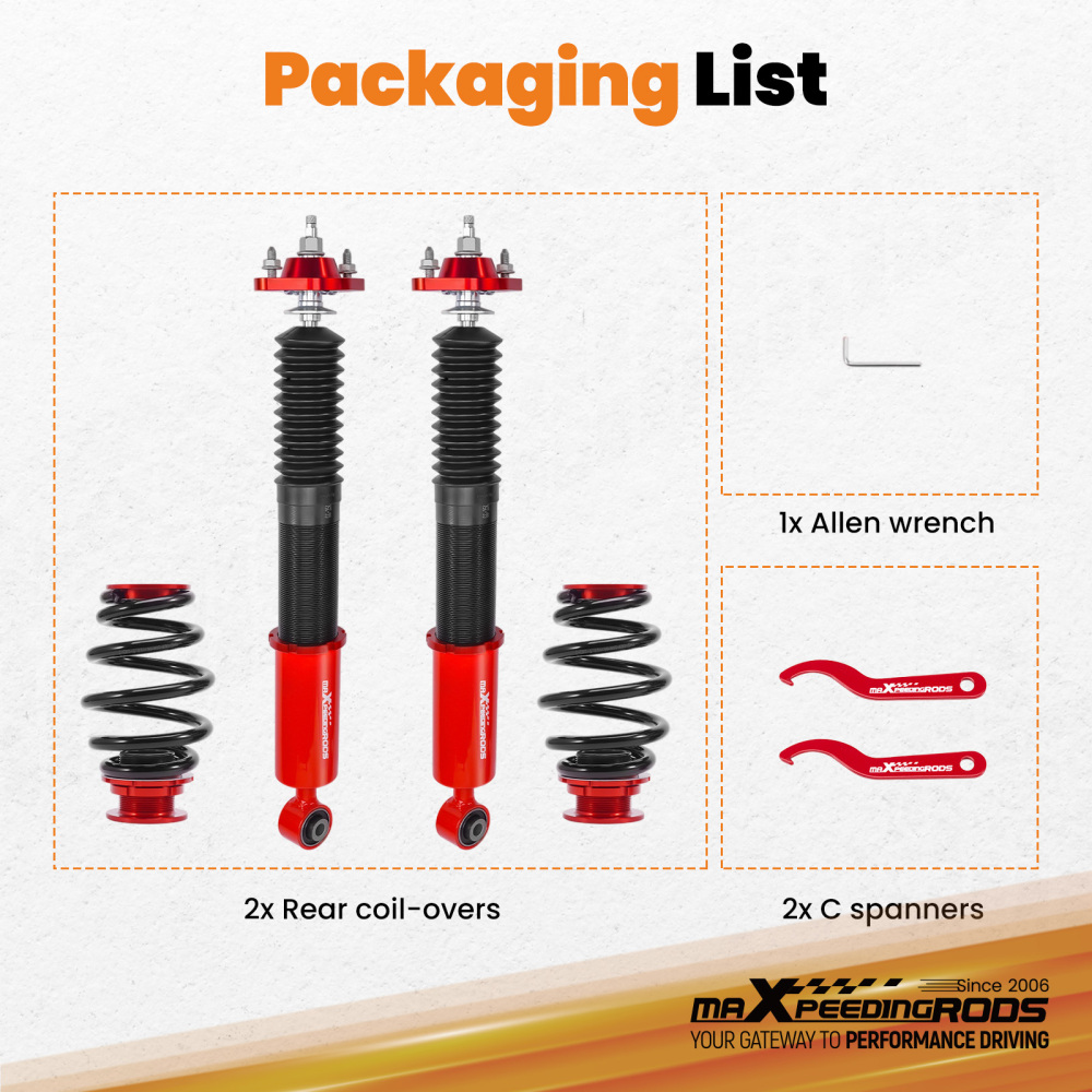 Rear Coilovers compatible for BMW E36 3 Series 92-98 Saloon Coupe 316 323 325 328
