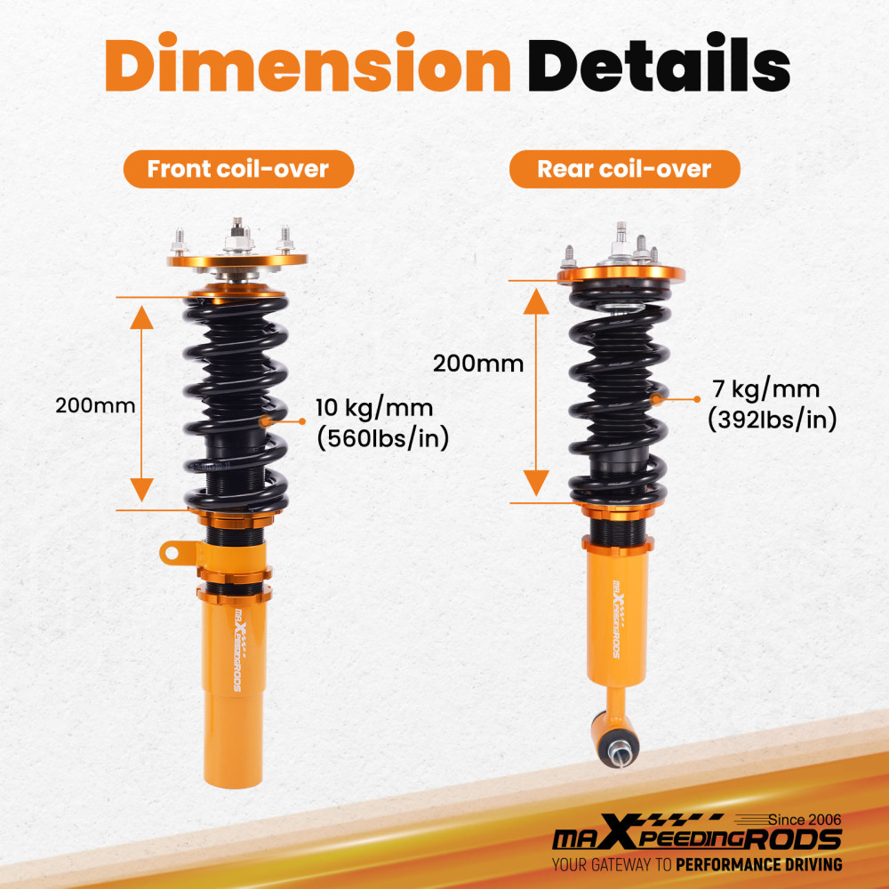 Maxpeedingrods Coilovers 24 Way Damper Shocks compatible for BMW 5 Series AWD XI E60 03-10