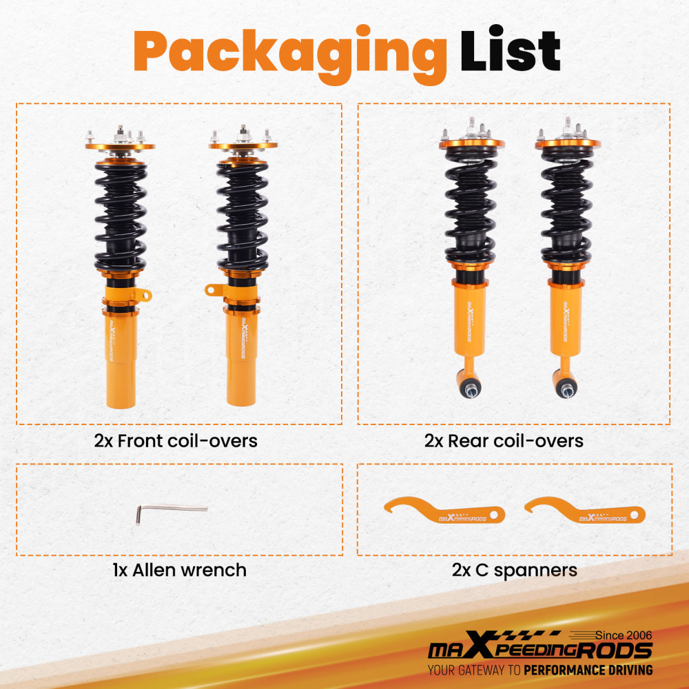 Maxpeedingrods Coilovers 24 Way Damper Shocks compatible for BMW 5 Series AWD XI E60 03-10
