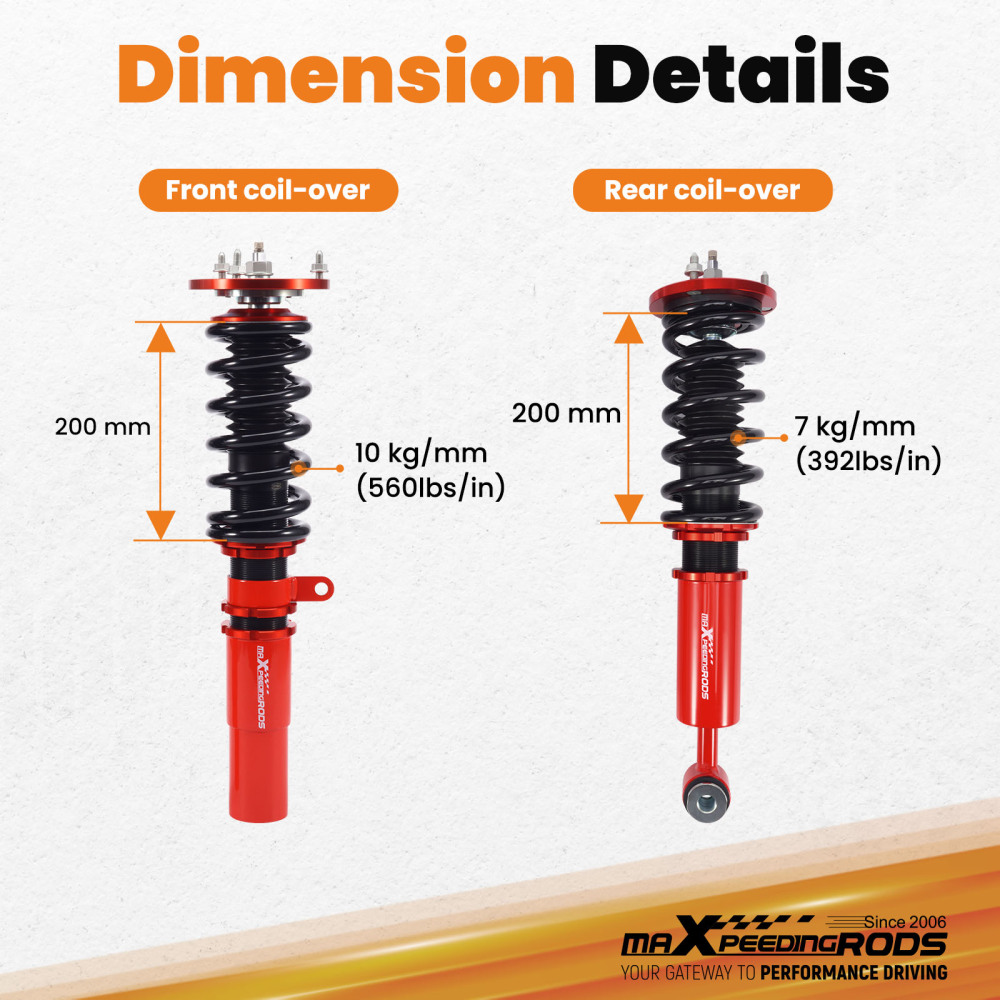 24 Way Adjustable Coilovers Suspension compatible for BMW 5-Series SEDAN AWD E60 2004-2010