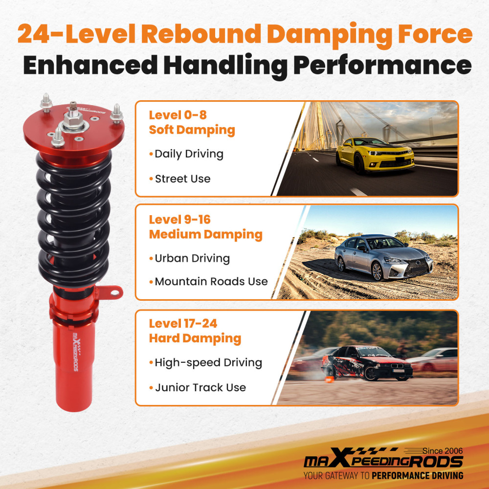 24 Way Adjustable Coilovers Suspension compatible for BMW 5-Series SEDAN AWD E60 2004-2010
