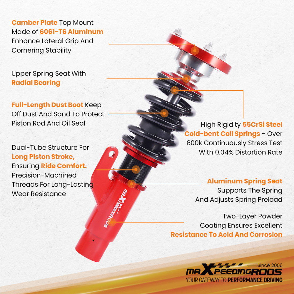 Front Coilovers Lowering Kit compatible for BMW 3-SERIES AWD (E90/E91/E92) 06-13