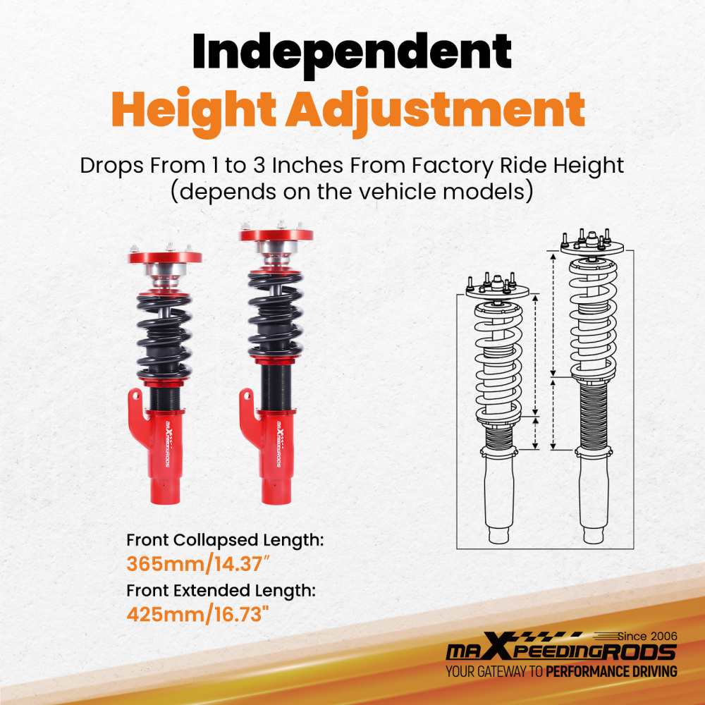 Front Coilovers Lowering Kit compatible for BMW 3-SERIES AWD (E90/E91/E92) 06-13