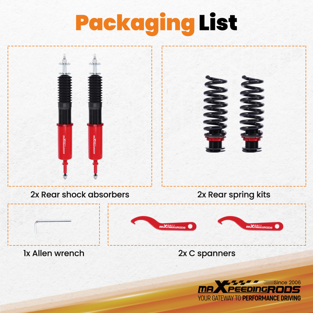 MaXpeedingrods Rear Coilovers Lowering Kit compatible for BMW 3-SERIES AWD (E90/E92) 06-13