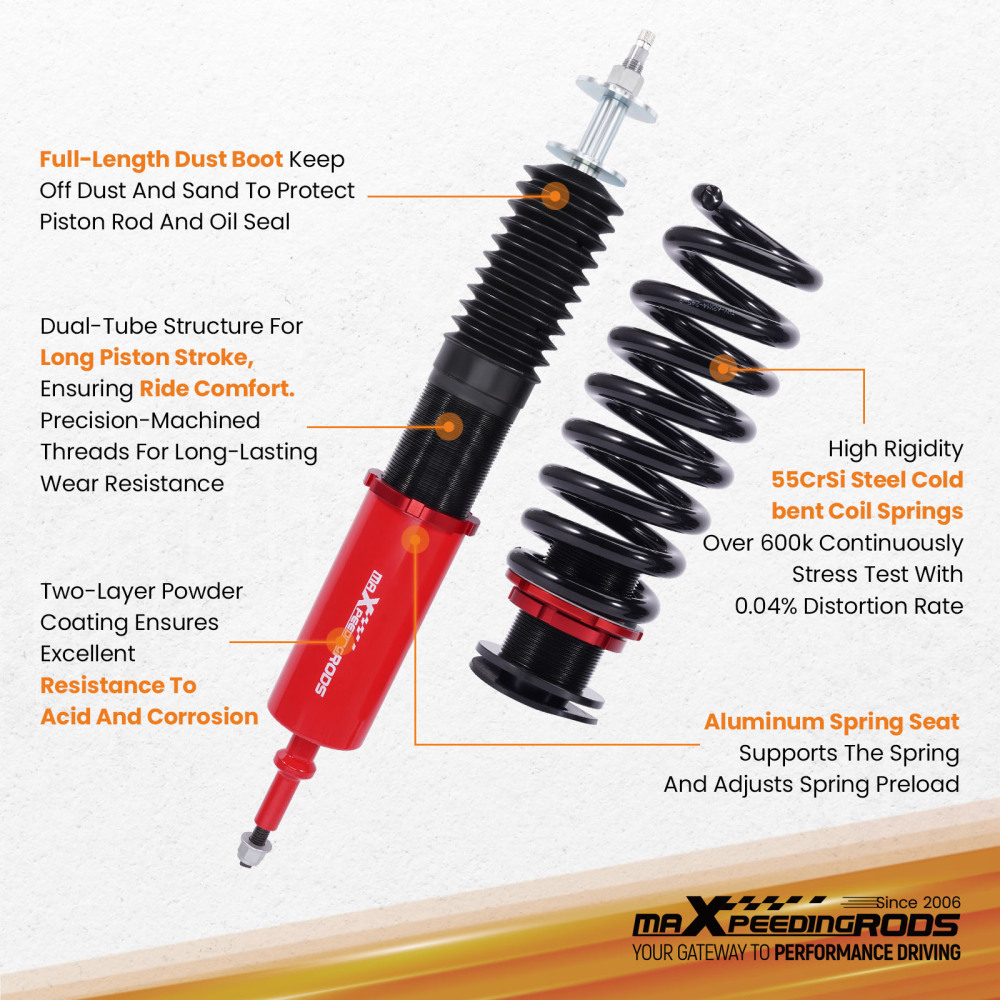 MaXpeedingrods Rear Coilovers Lowering Kit compatible for BMW 3-SERIES AWD (E90/E92) 06-13