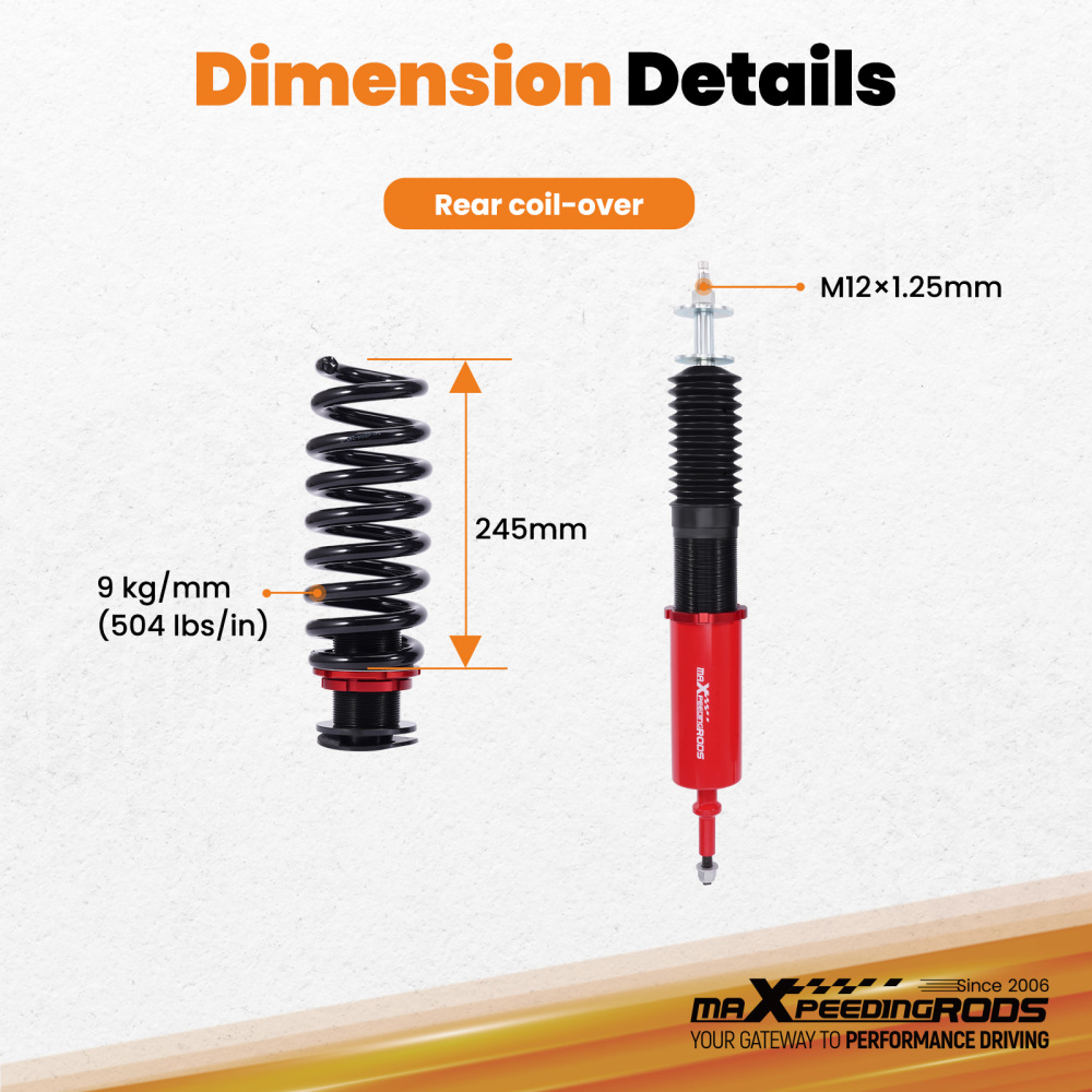 MaXpeedingrods Rear Coilovers Lowering Kit compatible for BMW 3-SERIES AWD (E90/E92) 06-13