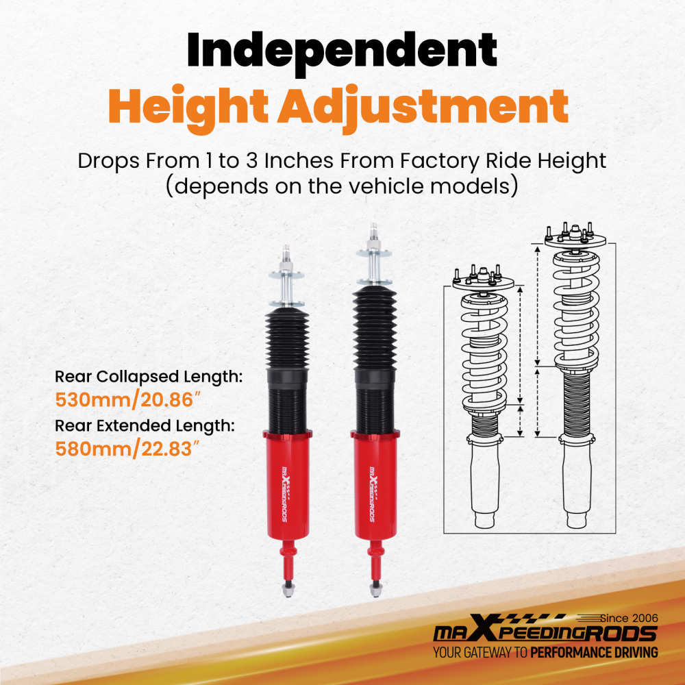MaXpeedingrods Rear Coilovers Lowering Kit compatible for BMW 3-SERIES AWD (E90/E92) 06-13