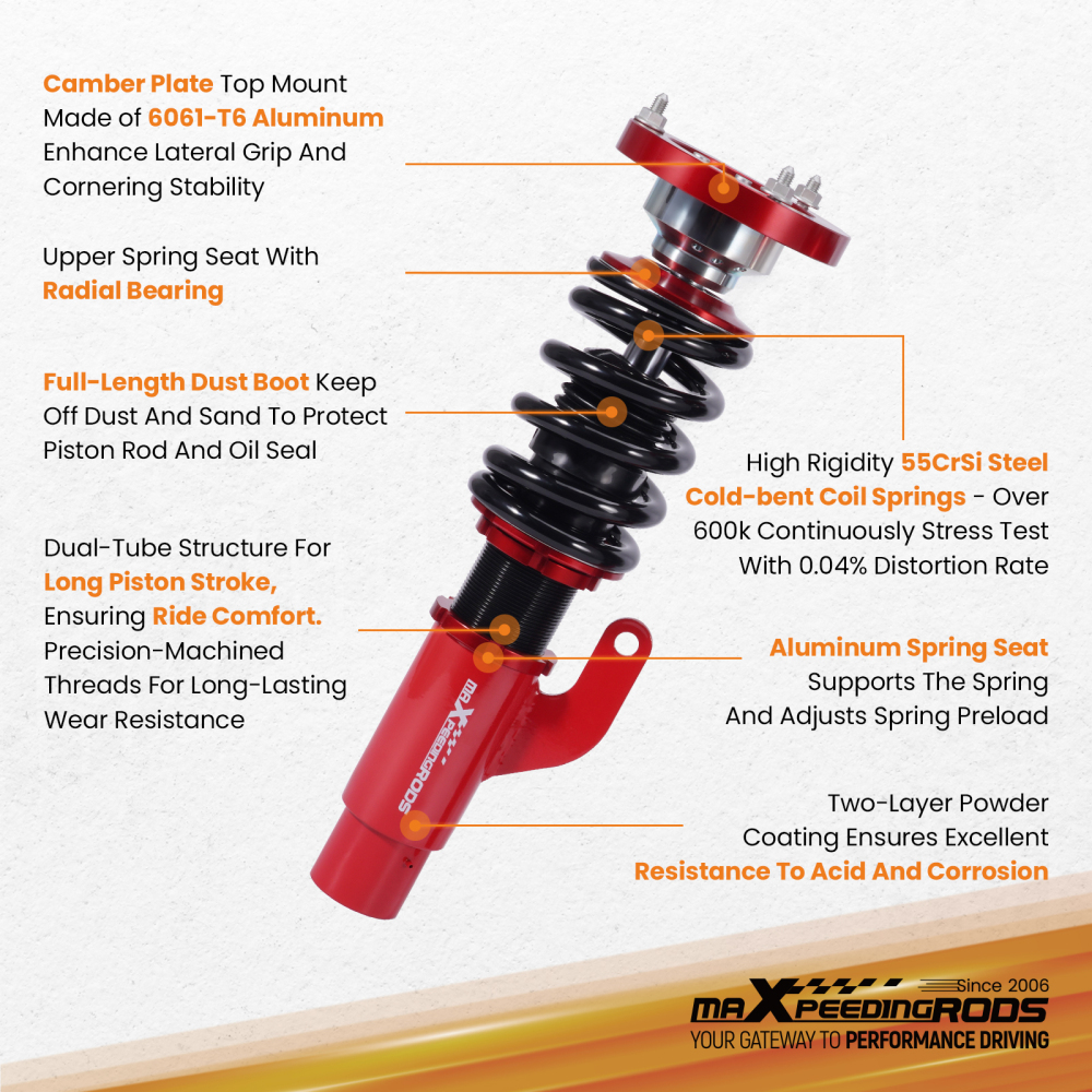 MaXpeedingrods Coilovers Lowering Kit compatible for BMW 3-SERIES AWD (E90/E91/E92) 06-13