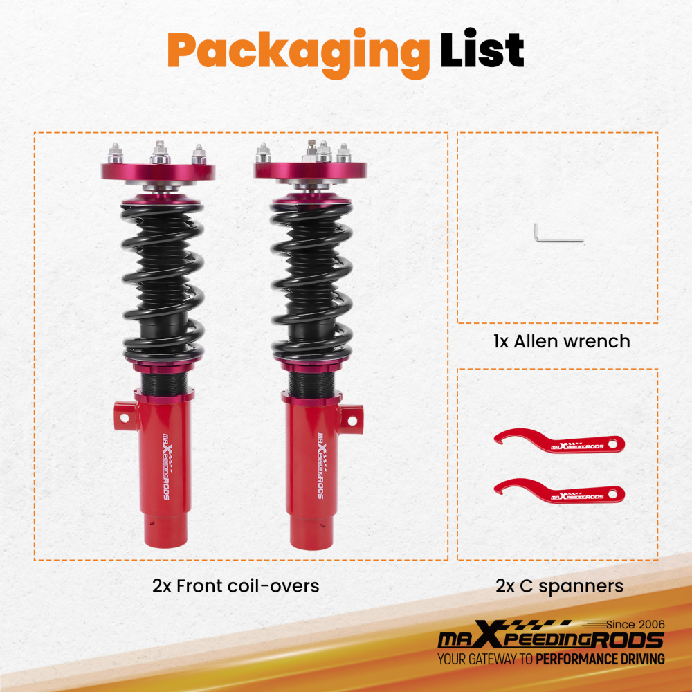 Front Coilover Kit compatible for BMW 3 Series E90 Saloon E91 E92 E93 (2005–2012)