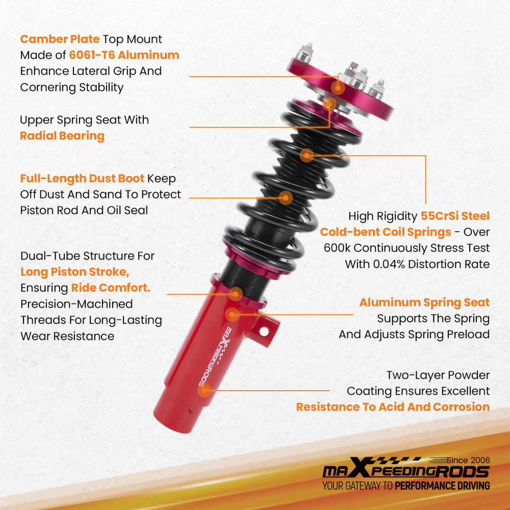 Front Coilover Kit compatible for BMW 3 Series E90 Saloon E91 E92 E93 (2005–2012)