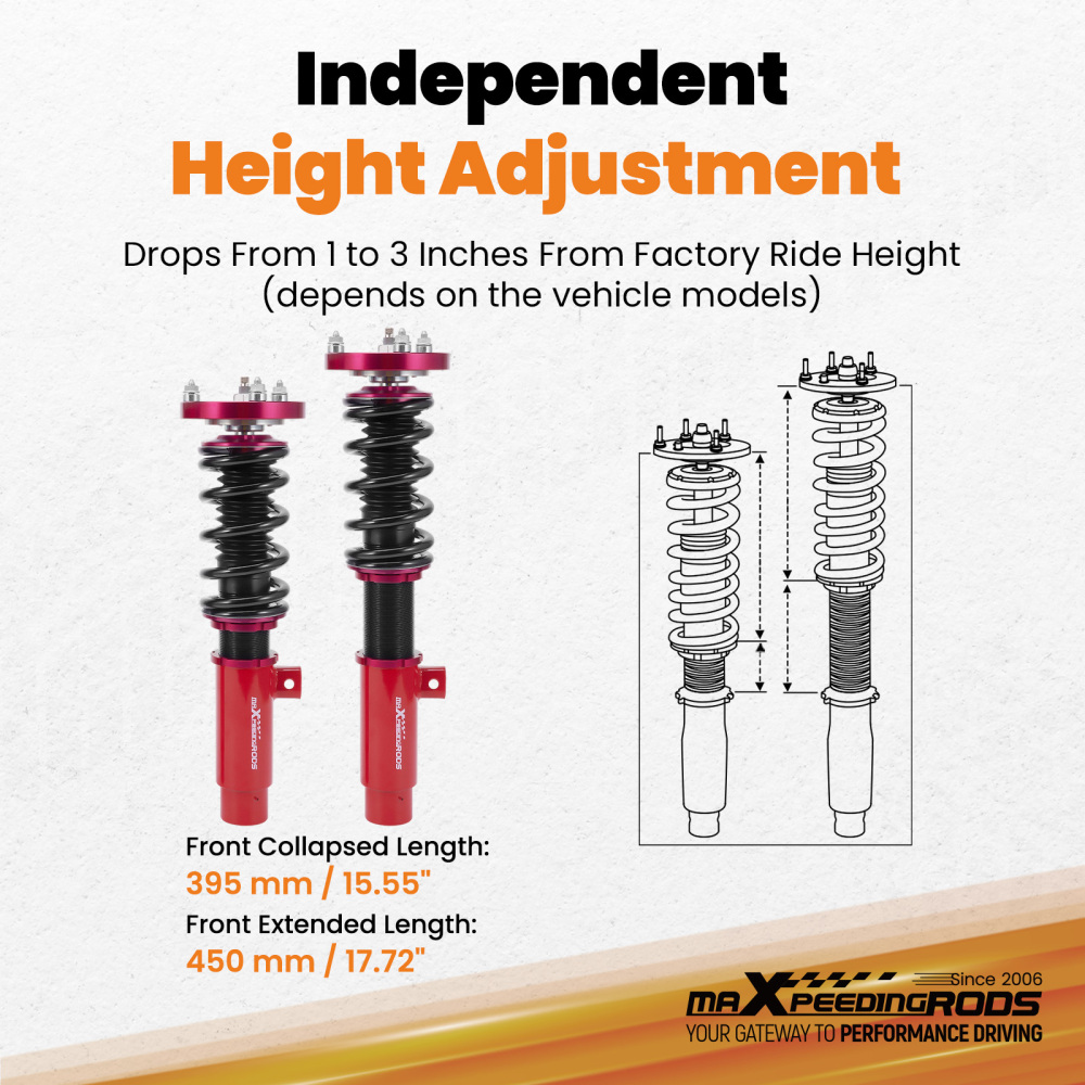 Front Coilover Kit compatible for BMW 3 Series E90 Saloon E91 E92 E93 (2005–2012)