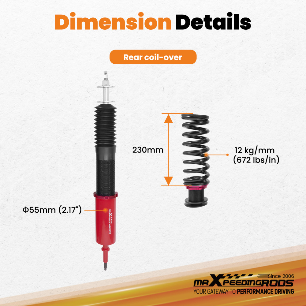 Rear coilovers suspension kit compatible for BMW 3 Series E90 E91 E92 E93 2005-2013