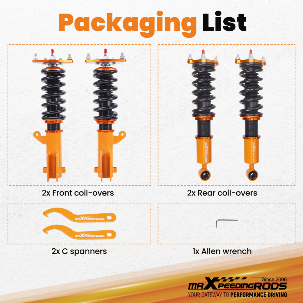 Damper Coilover compatible for Mitsubishi Eclipse 2000-05 Coil Spring Struts Suspension