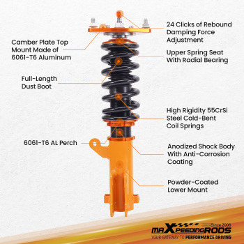 24 Level Damper Coilovers Kit compatible for Mitsubishi Eclipse 2000-2005 Shcok Absorbers