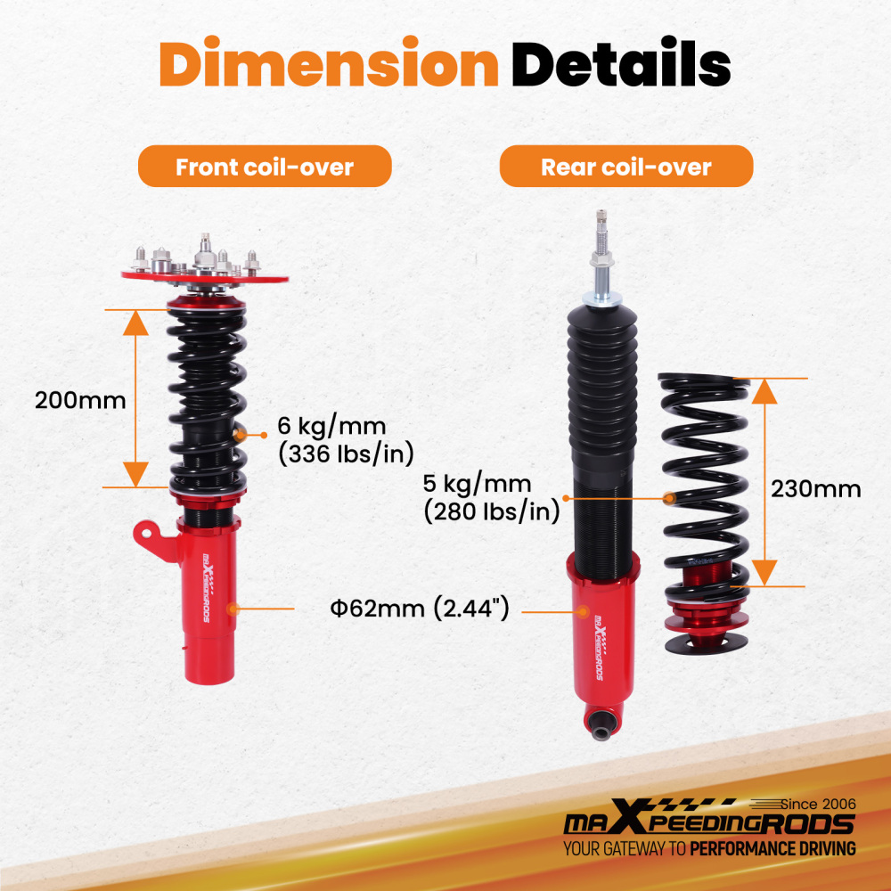 DAMPING ADJ. COILOVER STRUT KIT compatible for BMW 3 SERIES F30 / 4-Series F32 F33 F36 AWD