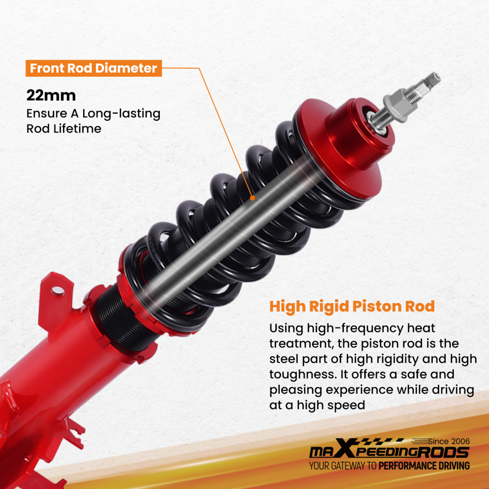 MaXpeedingrods 24 Level Coilovers Lowering Suspension Kit compatible for Honda Fit GE 09-14