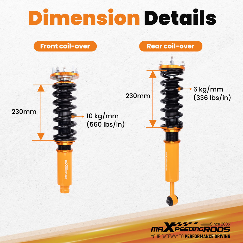 Reglable Amortisseur Combinés filetés compatible pour Honda Accord VII 2003-2007 / Compatible pour Acura TSX