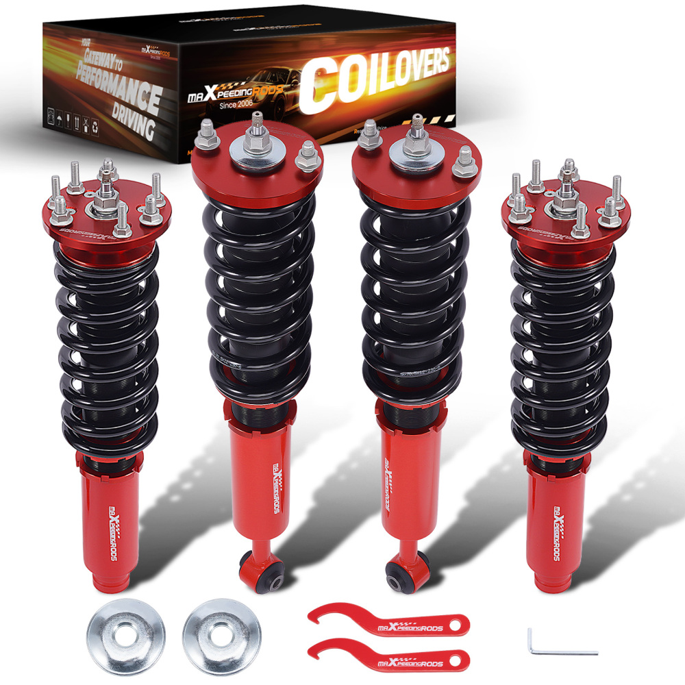4 pcs Amortisseur combines filetés Coilover Compatible pour Honda Accord VII berline 4 portes CM4/CM5/CM6 2003-2007kit d'abaissement