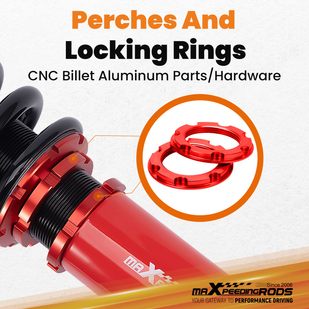 4 pcs Amortisseur combines filetés Coilover Compatible pour Honda Accord VII berline 4 portes CM4/CM5/CM6 2003-2007kit d'abaissement