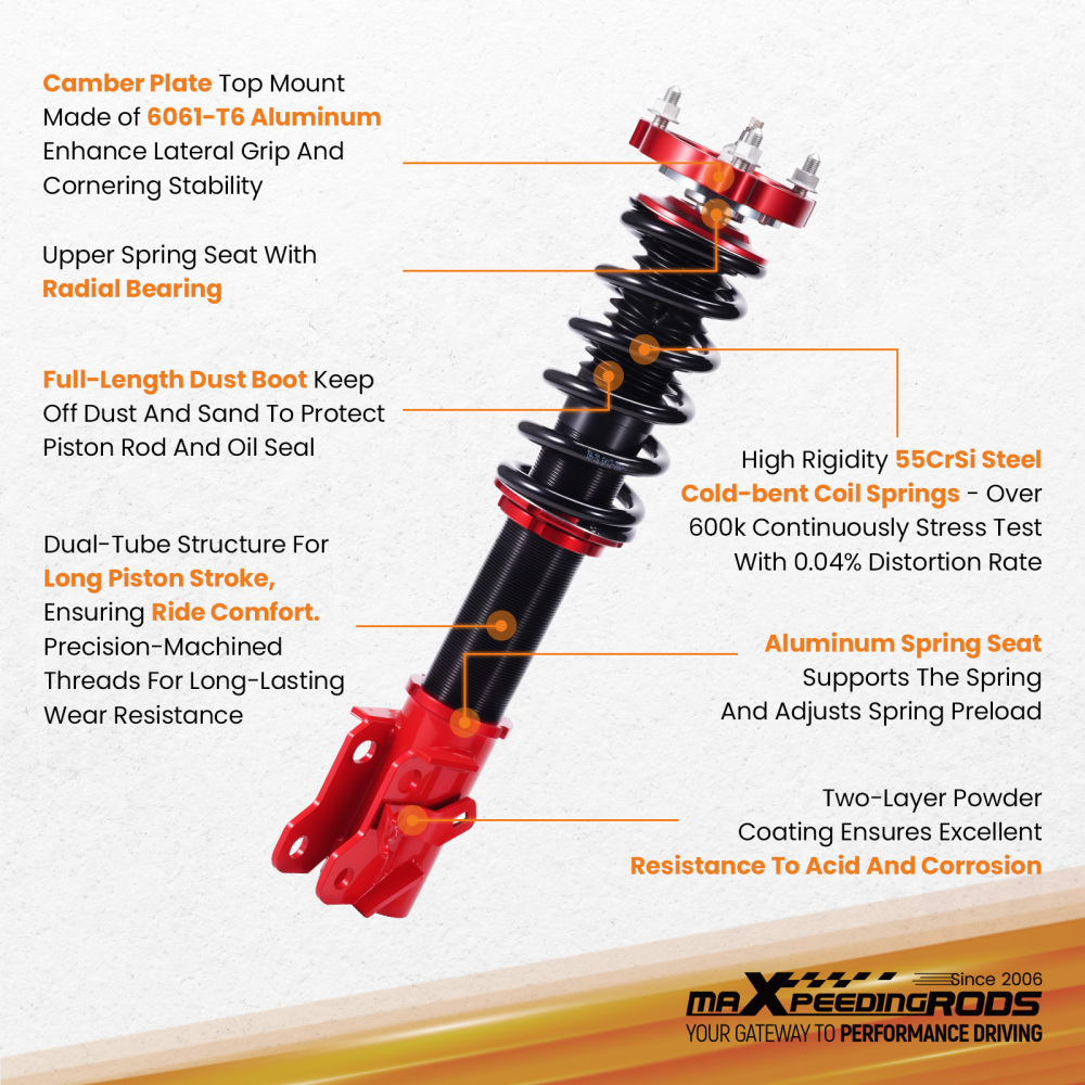 Damper Adjustable Coilovers compatible for Honda Civic 8th Gen 06-11 FD/FA compatible for Acura CSX06-11