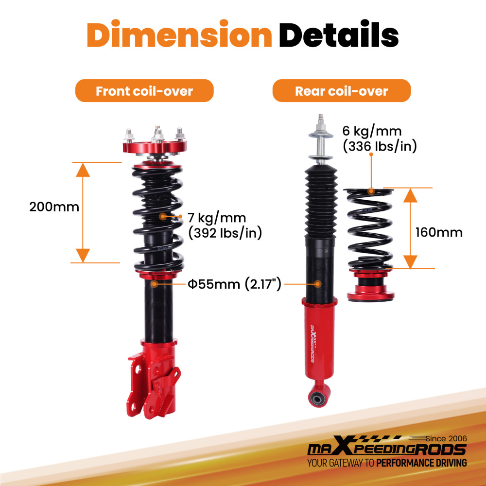 Damper Adjustable Coilovers compatible for Honda Civic 8th Gen 06-11 FD/FA compatible for Acura CSX06-11