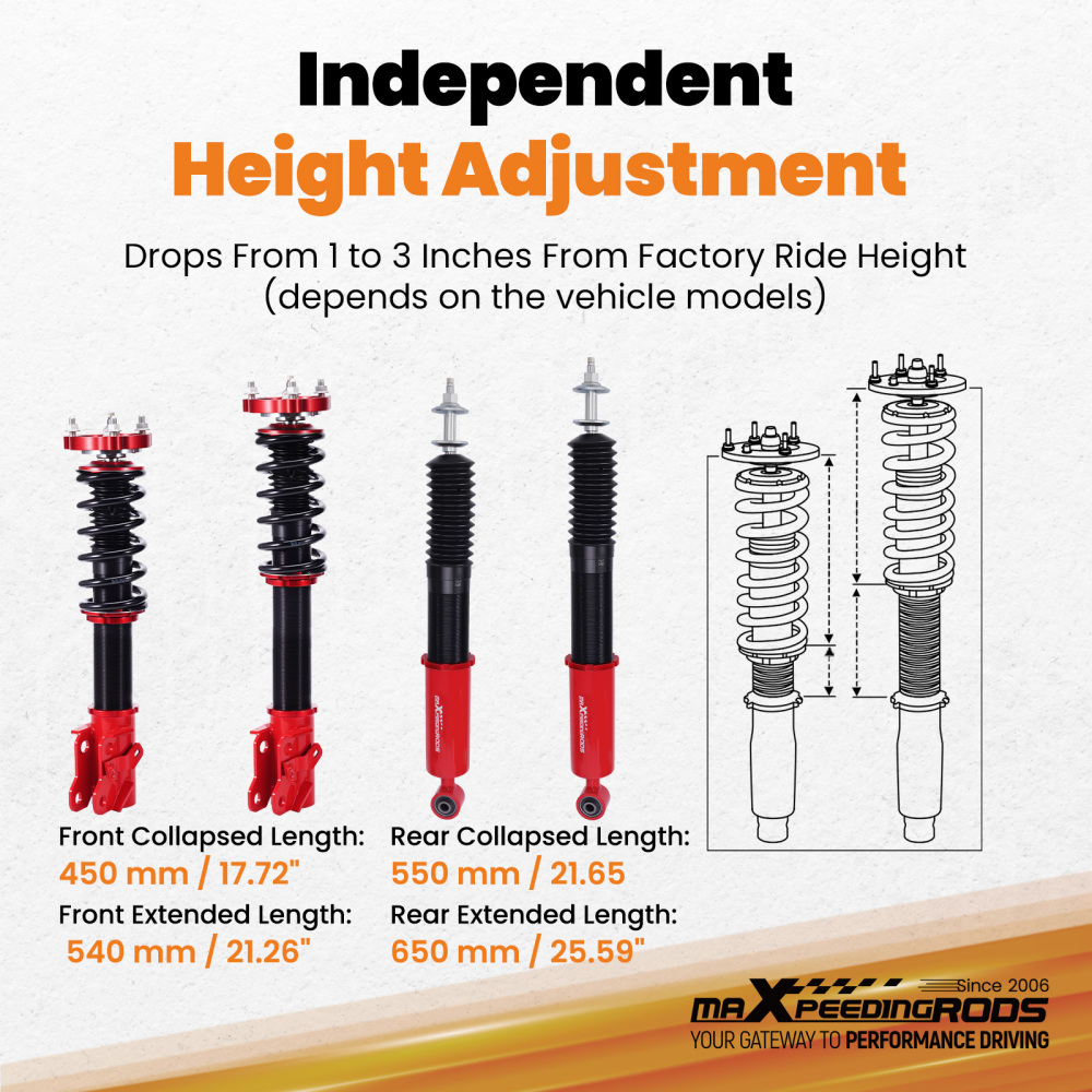 Damper Adjustable Coilovers compatible for Honda Civic 8th Gen 06-11 FD/FA compatible for Acura CSX06-11