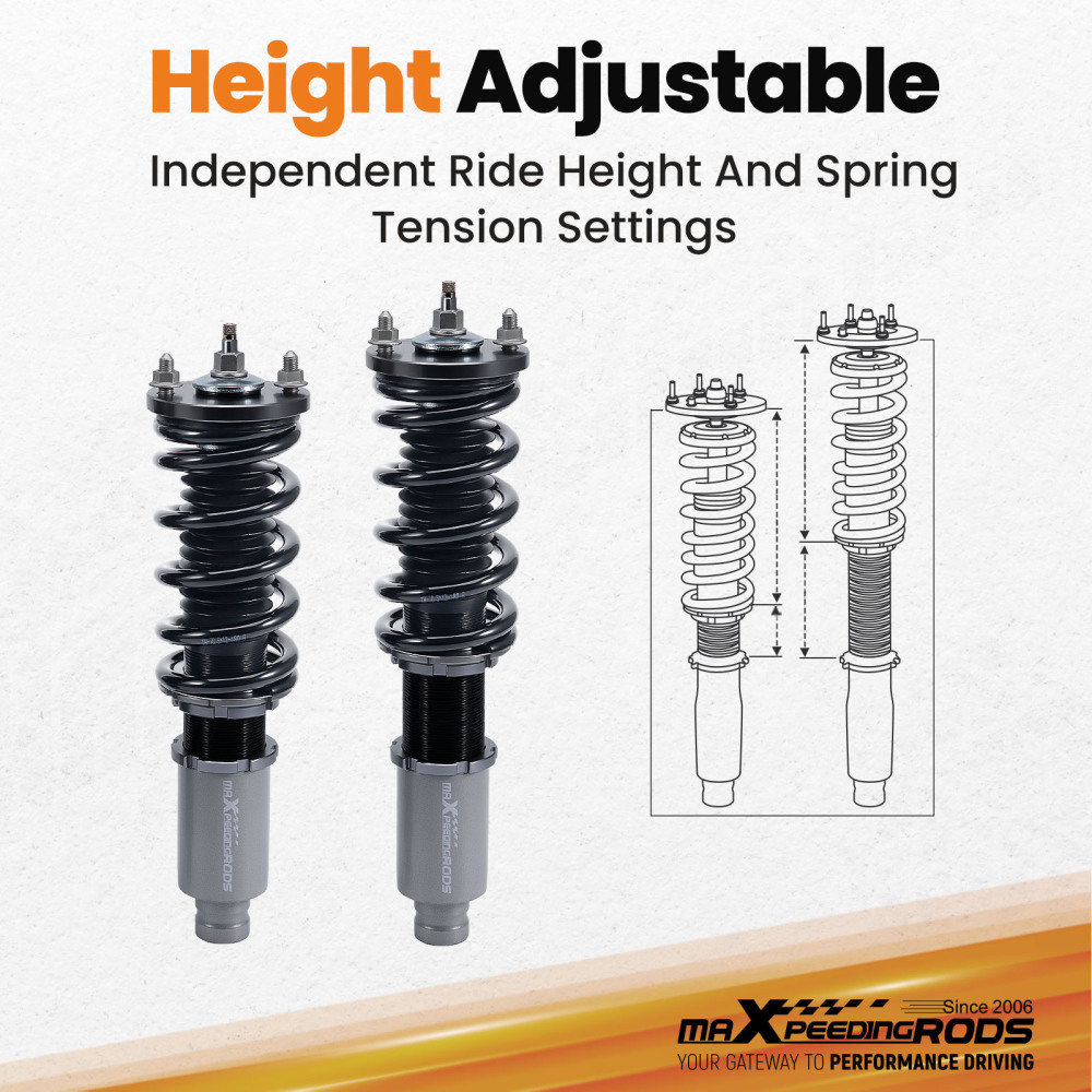 4pcs 24 Damper Adjustable Suspension Coilovers Shock Absorber kits Compatible for Honda Civic 1996-2000 EK2-EK9 Lowering Kit