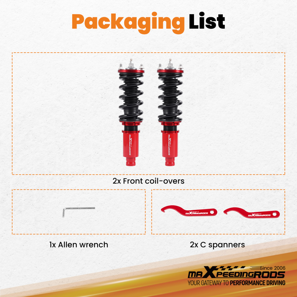 Front Coilovers compatible for Honda Civic Ej Ek 96-00