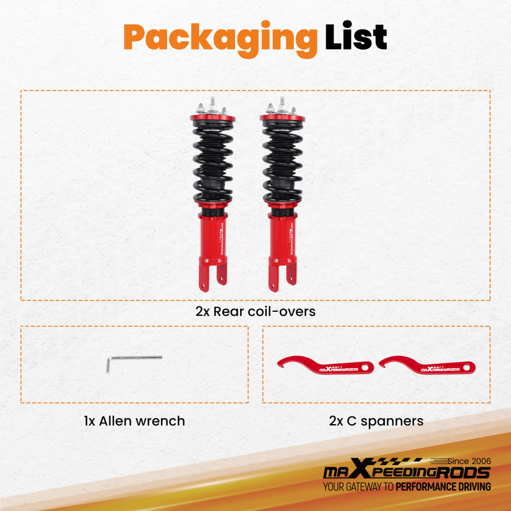 Rear Coilovers compatible for Honda Civic CR-X 1988-2000 EJ EK EM EG EH EC ED EE EF EF9