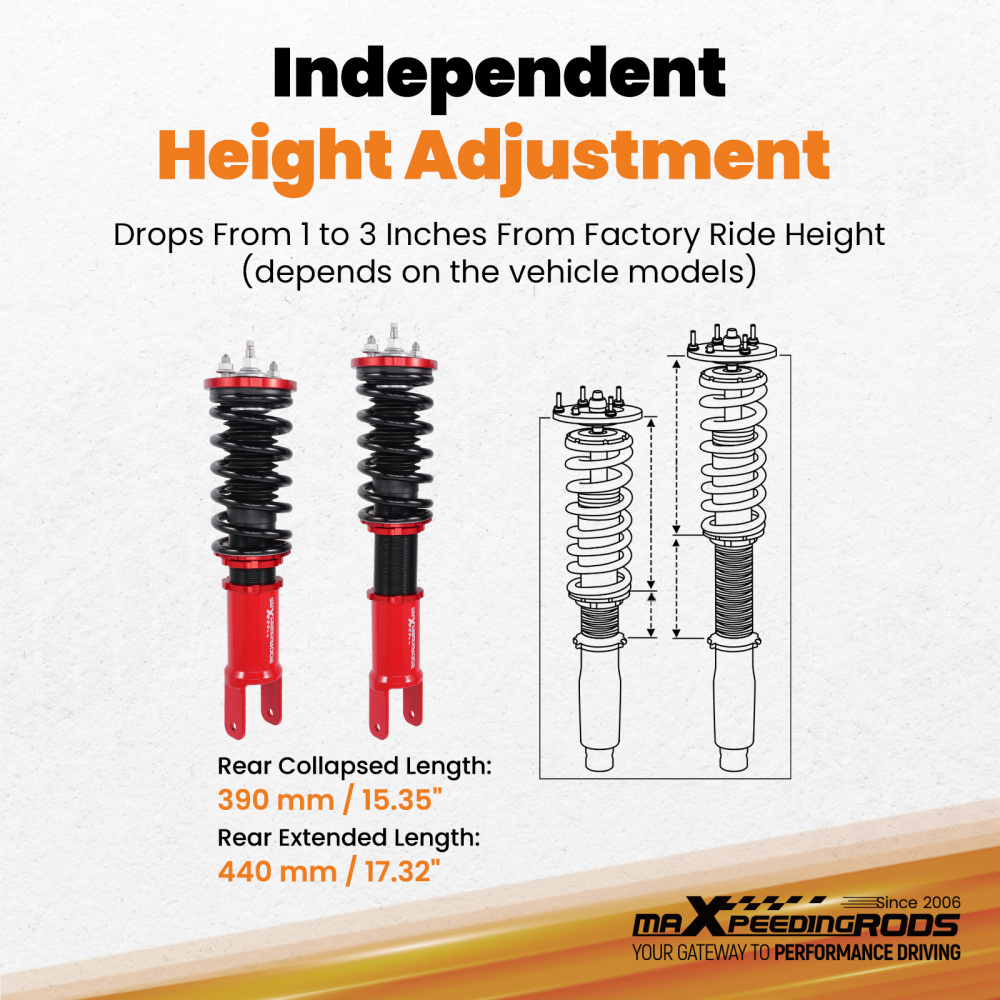 Rear Coilovers compatible for Honda Civic CR-X 1988-2000 EJ EK EM EG EH EC ED EE EF EF9
