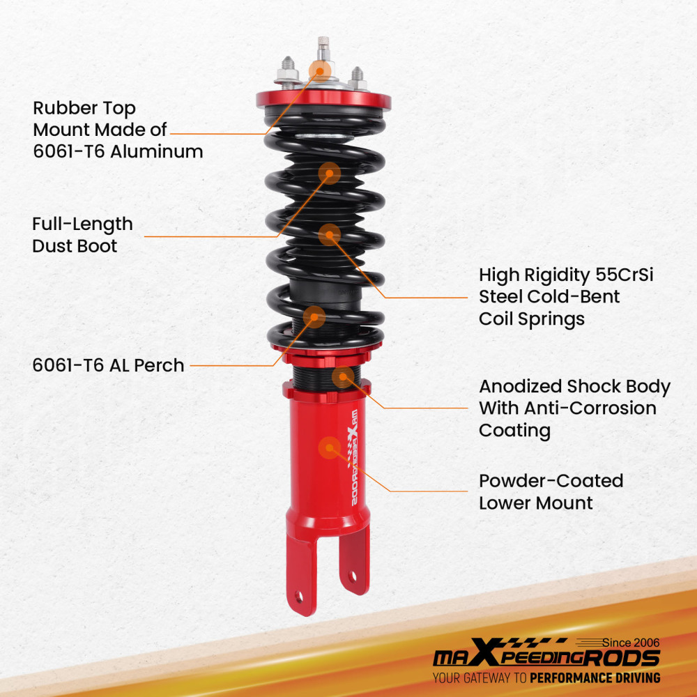 Assetto Regolabile A Ghiera compatibile per Honda Civic CR-X EJ EK EM EG EH EC ED EE EF