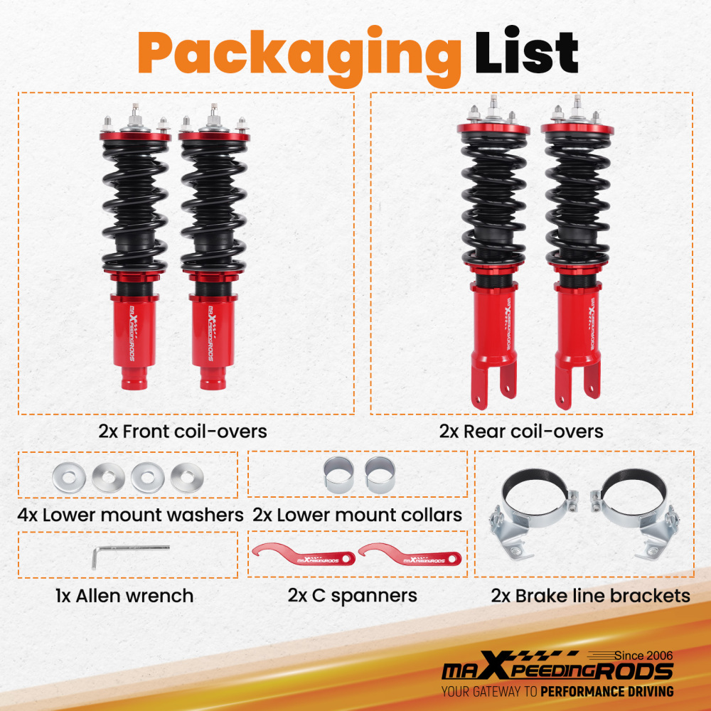 Assetto Regolabile A Ghiera compatibile per Honda Civic CR-X EJ EK EM EG EH EC ED EE EF