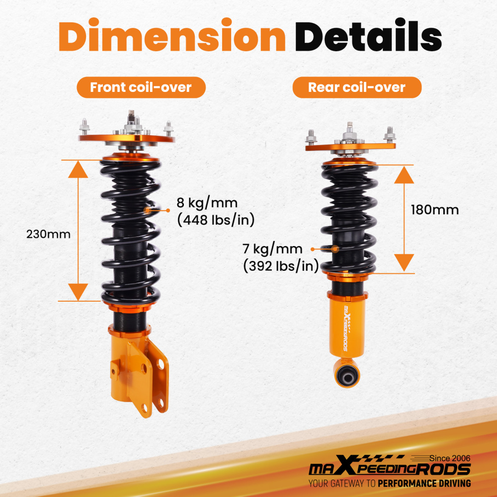 Coilovers Kit compatible for Subaru Impreza WRX 2.5 2008-2014 GR,GH,G3,GE,GV