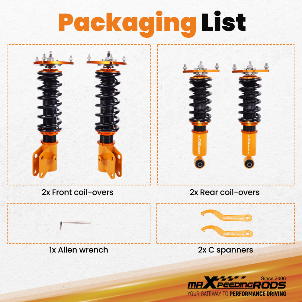Coilovers Kit compatible for Subaru Impreza WRX 2.5 2008-2014 GR,GH,G3,GE,GV
