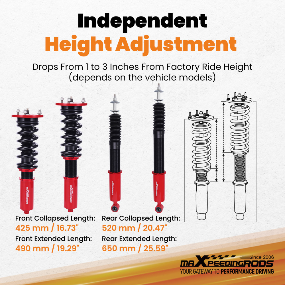 MaXpeedingrods 24 Way Adjustable Coilover Kit for compatible for Lexus IS250AWD 2014-2025