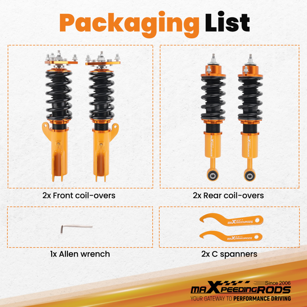 Coilover Lowering Kit Compatible for Mitsubishi Lancer 2008-2016 Adjustable Damper(Set of 4)