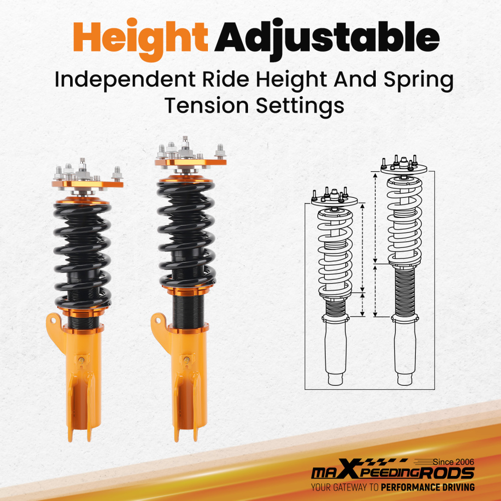 Coilover Lowering Kit Compatible for Mitsubishi Lancer 2008-2016 Adjustable Damper(Set of 4)