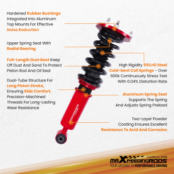 Front Adj. Damper Coilover Suspension Kit compatible for Lexus SC300 SC400 92-00 Coilovers