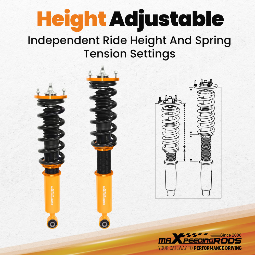 Compatible for LEXUS IS 200 1999.4 - 2005.7 GXE10 24 Ways Adj. DamperForce Shock Absorber Coilovers Lowering Kit