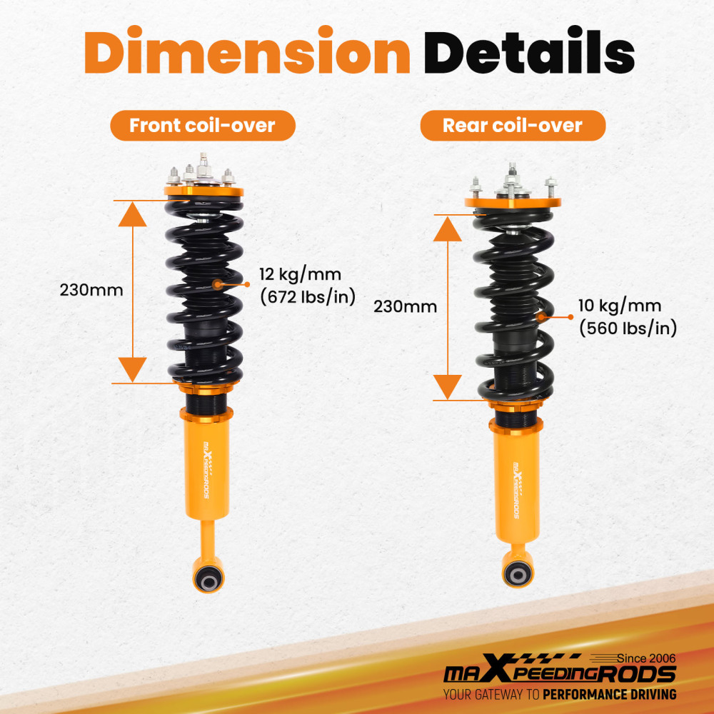 Compatible for LEXUS IS 200 1999.4 - 2005.7 GXE10 24 Ways Adj. DamperForce Shock Absorber Coilovers Lowering Kit