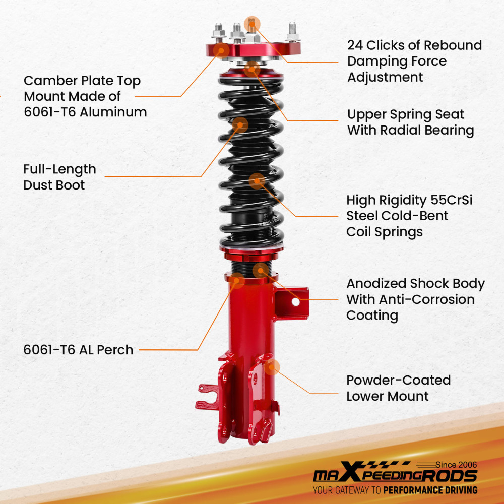 24 Way Damper Coilovers Struts compatible for Mazda 3 2014-2018 Coil Springs Suspension Kit