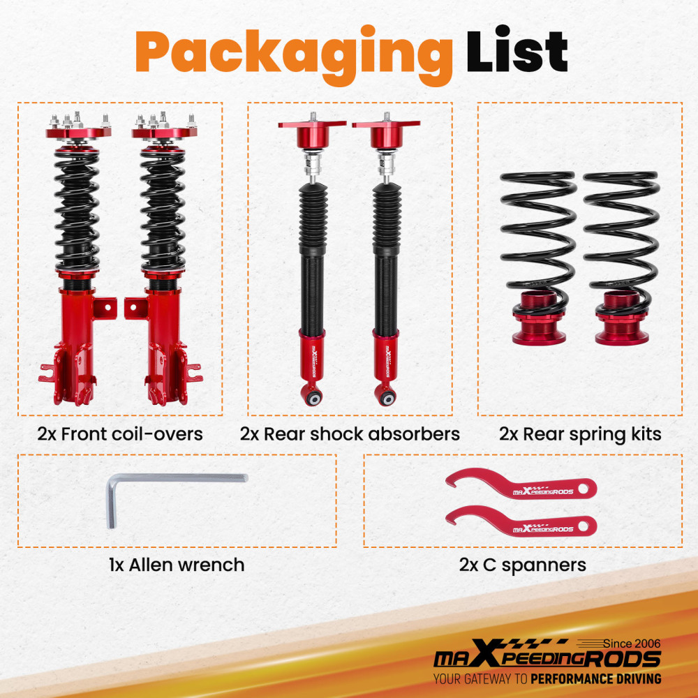 24 Way Damper Coilovers Struts compatible for Mazda 3 2014-2018 Coil Springs Suspension Kit