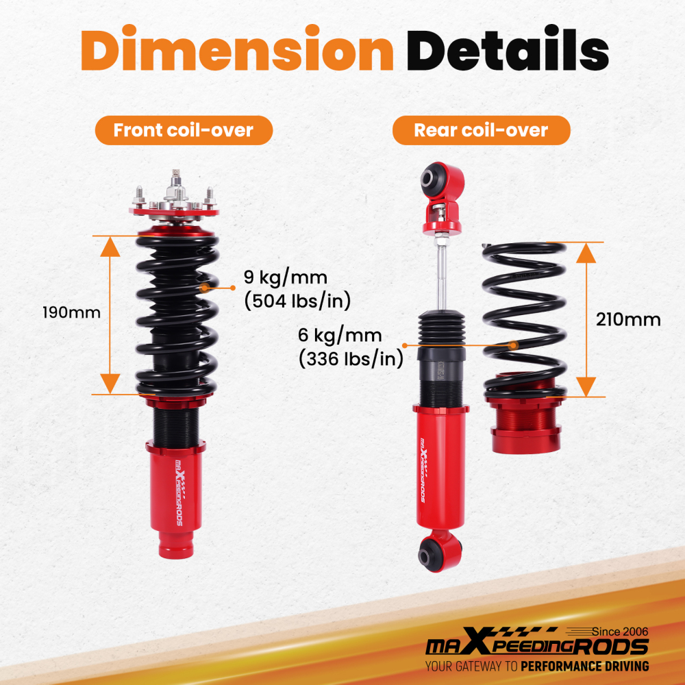 24 Way Damper Coilovers Strut Kits compatible for Mazda 6 2003-2007 Coil Shock Absorbers