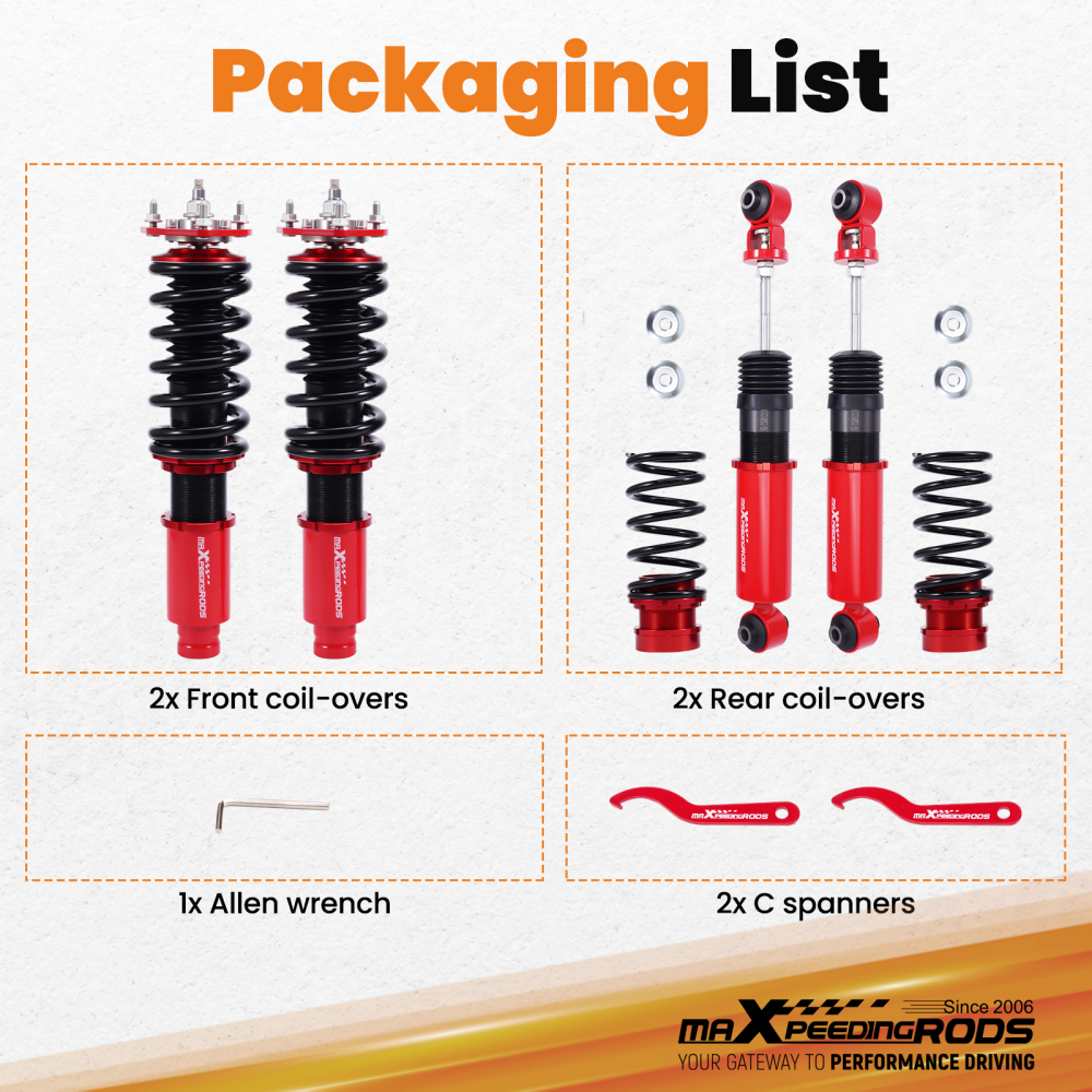 24 Way Damper Coilovers Strut Kits compatible for Mazda 6 2003-2007 Coil Shock Absorbers