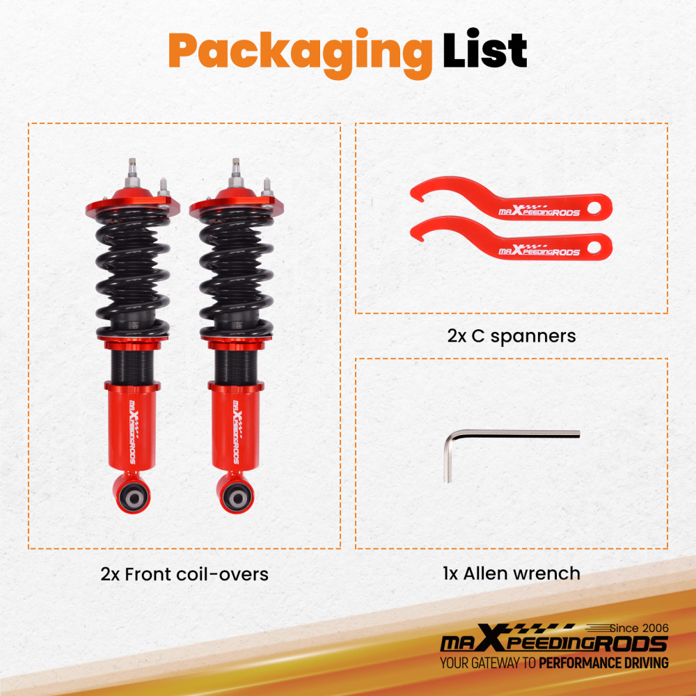 2pcs Front Coilovers compatible for Mazda MX-5 NA NB 1989-2005 NA6C NB8C